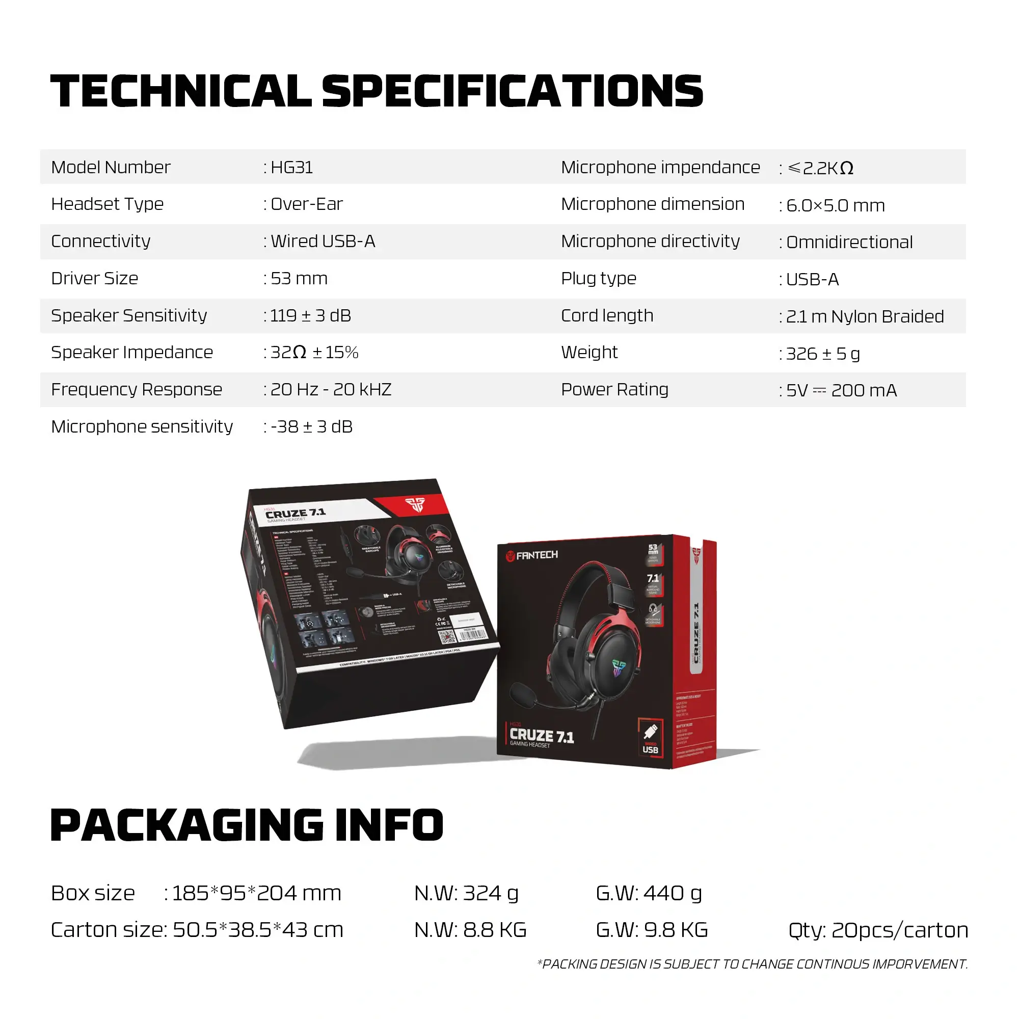 FANTECH HG31 CRUZE Headset 