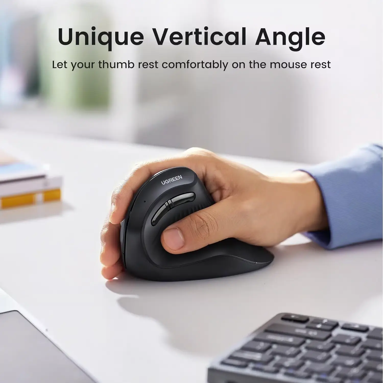 UGREEN 25444 WIRELESS VERTICAL ERGONOMIC MOUSE 2.4G AND BLUETOOTH