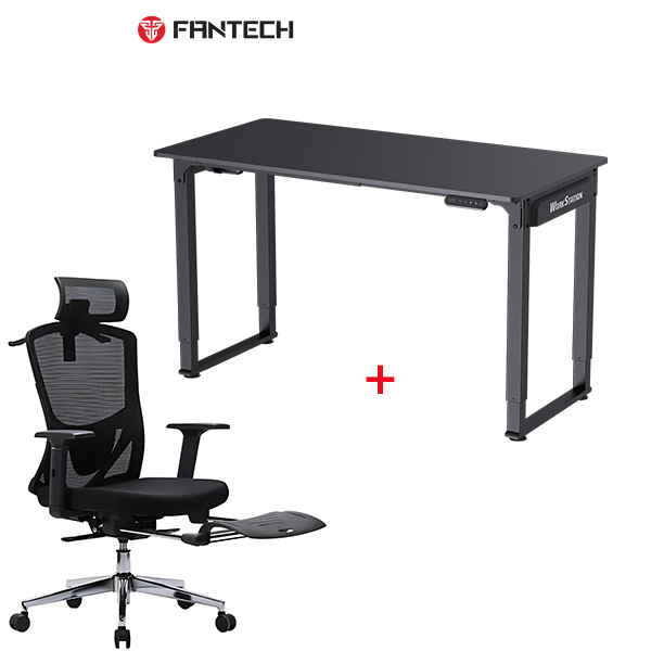 Fantech Bundle DC-4 Office Chair & Desk - OC259 Ergonomic Office Chair + WS514 ADJUSTABLE RISING DESK