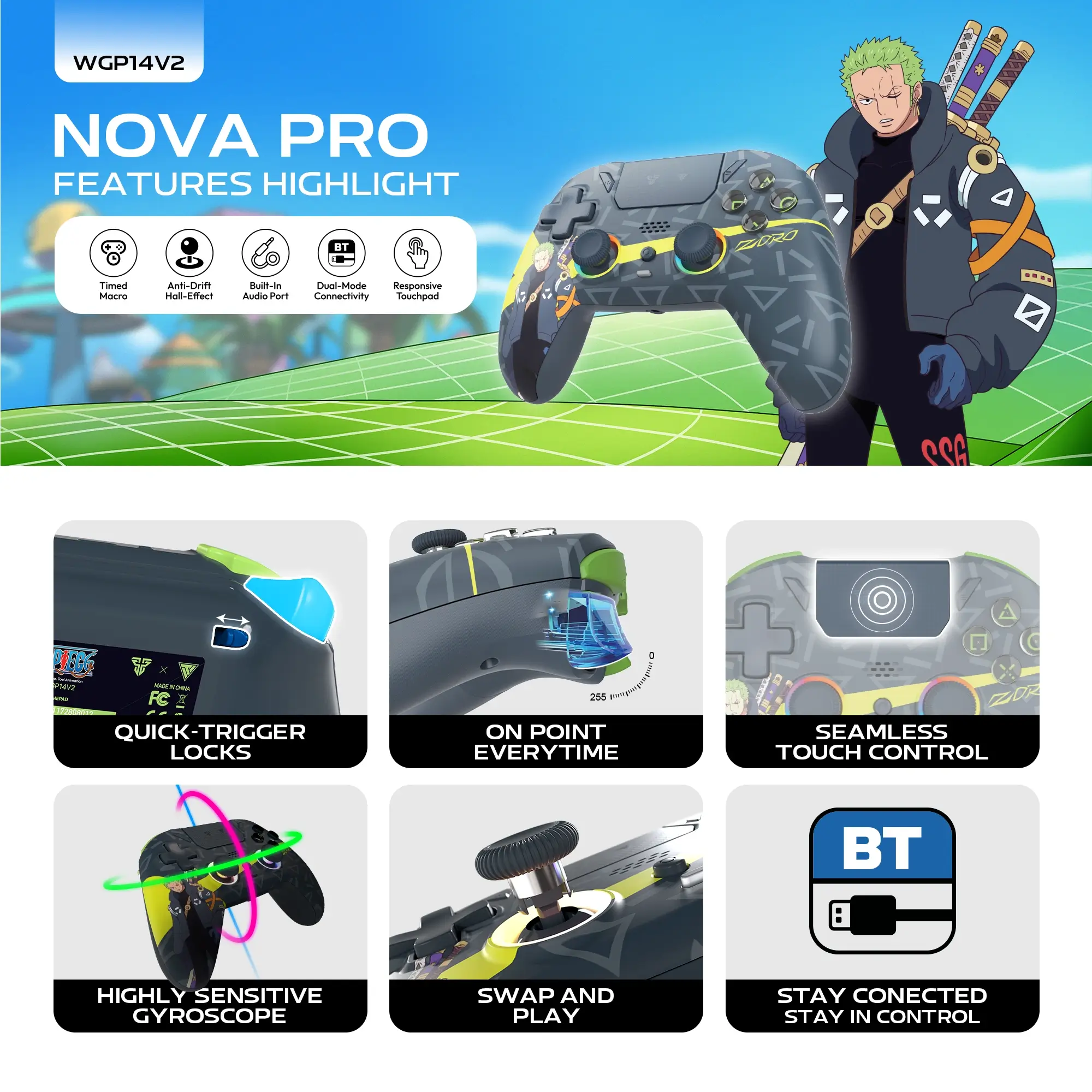 Fantech WGP14V2 One Piece Zoro Edition Gamepad