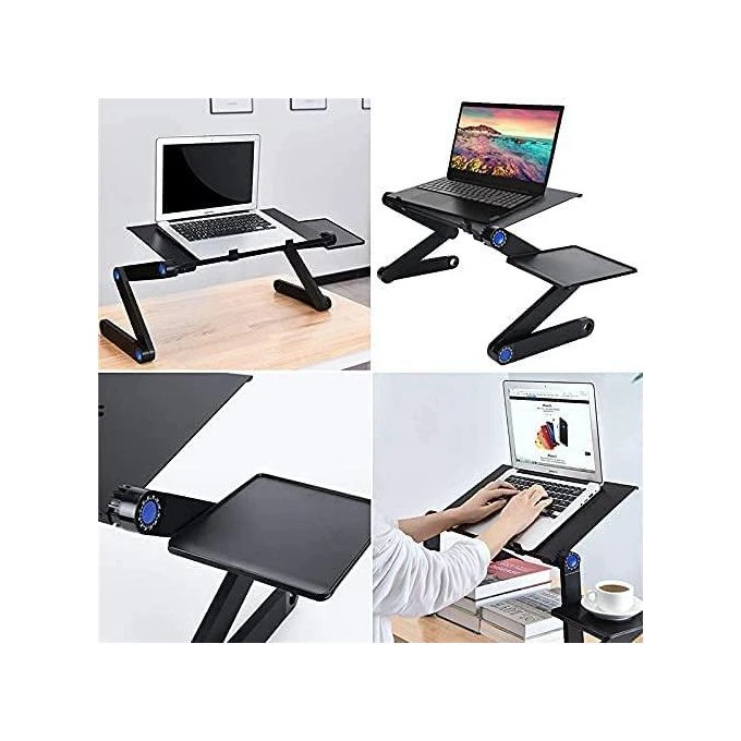 PORTABLE ADJUSTABLE LAPTOP TABLE STAND WITH 2 CPU COOLING FANS AND MOUSE PAD&nbsp;