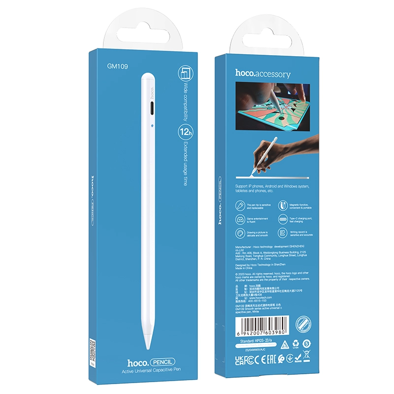 HOCO GM109 ACTIVE UNIVERSAL CAPACITIVE PEN SMOOTH SERIES ALUMINUM ALLOY COMPATIBLE WITH IOS, ANDROID, WINDOWS - product image HOCO GM109 ACTIVE UNIVERSAL CAPACITIVE PEN SMOOTH SERIES ALUMINUM ALLOY COMPATIBLE WITH IOS, ANDROID, WINDOWS - product image