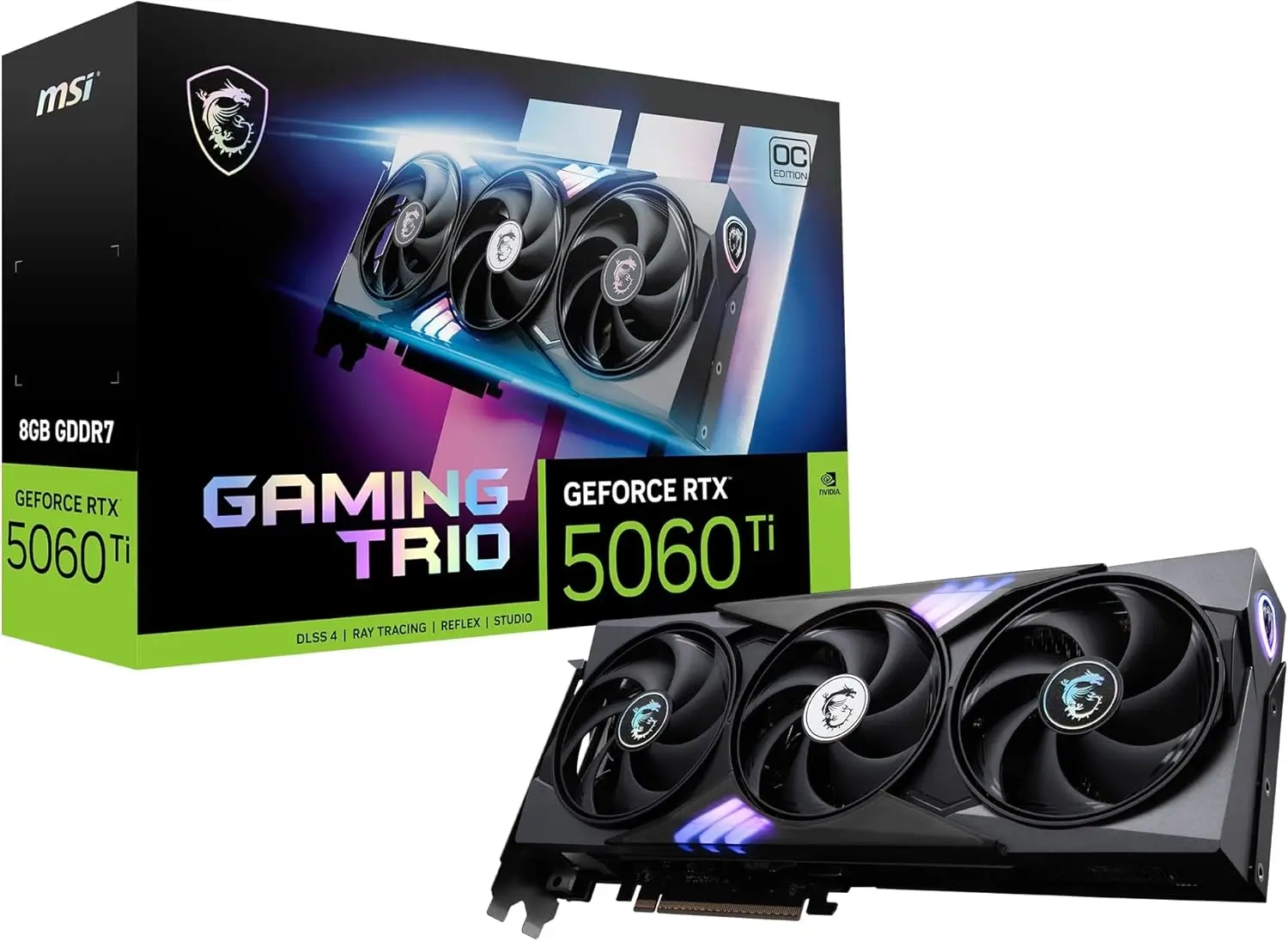 Msi GAMING TRIO GeForce RTX 5060 Ti 8GB OC Edition GDDR7 Graphics Card