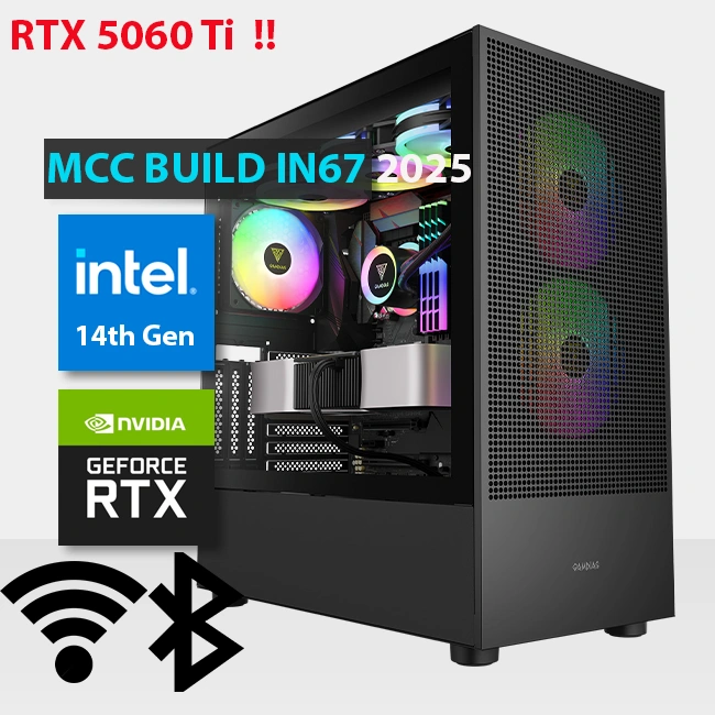 MCC IN67-25 - MIDAS Gaming PC Build || Intel Core i9-14900KF 24-Core -  RTX 5060 Ti 16GB OC Edition GDDR7 Graphics Card MCC IN67-25 - MIDAS Gaming PC Build || Intel Core i9-14900KF 24-Core -  RTX 5060 Ti 16GB OC Edition GDDR7 Graphics Card