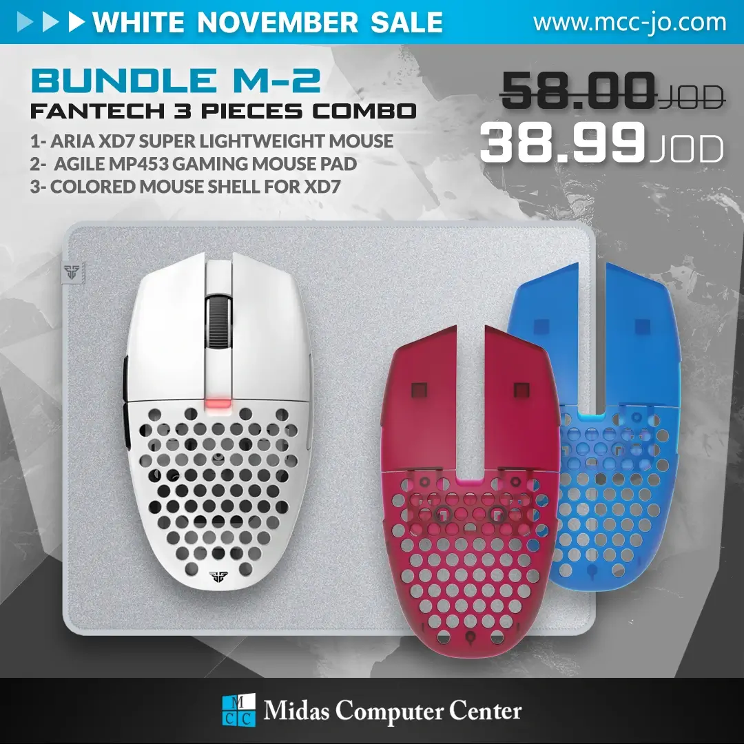 Fantech Bundle M-2 Gaming Accessories - XD7 Superlight Mouse +  MT01 Frost Top Shell + MP453 Mouse pad