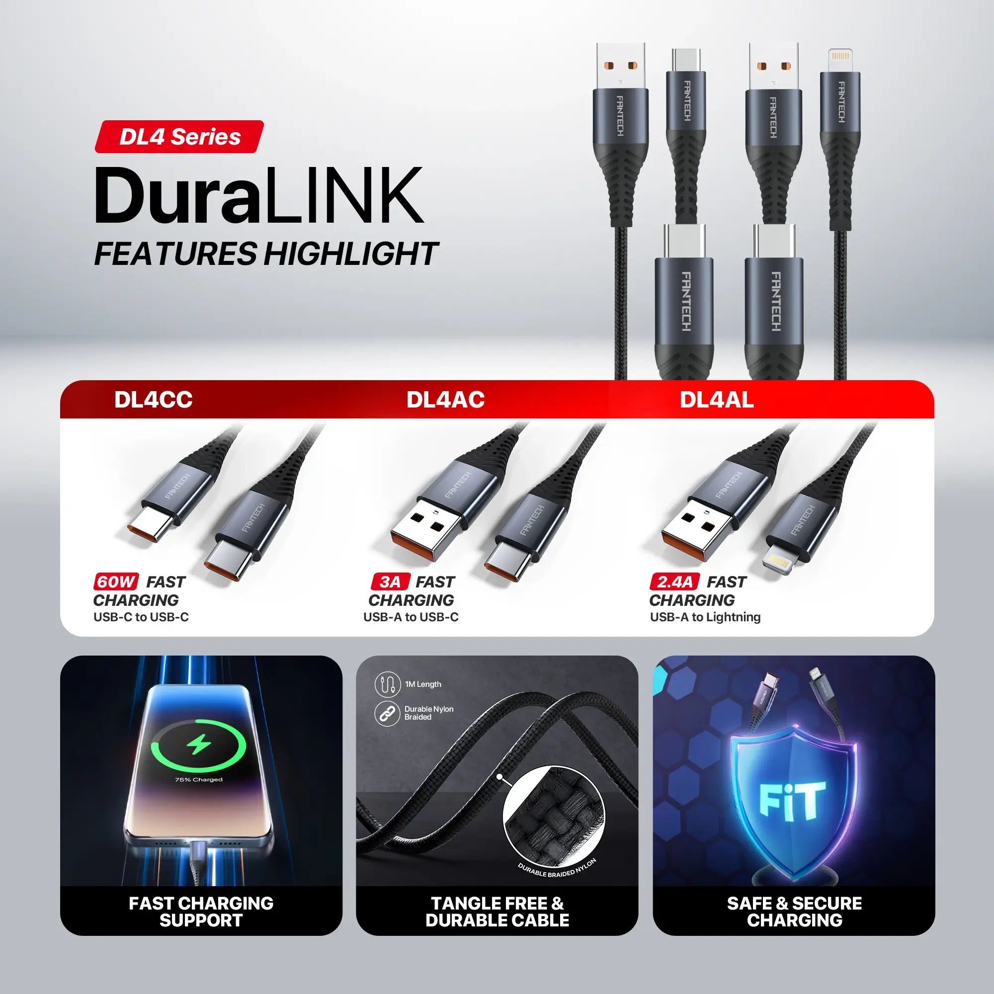 FANTECH DL4CC Fast Charging Cable