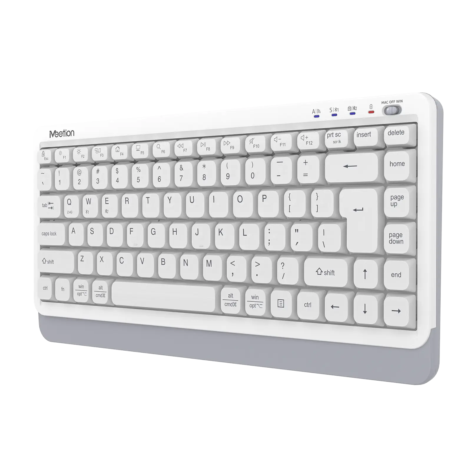 MEETION BTK500 WIRELESS KEYBOARD 2.4G+BT SILENT CLICK DUAL BLUETOOTH CHANNEL - WHITE