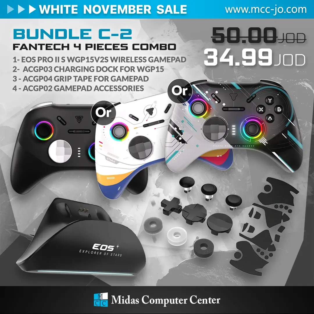 Fantech Bundle C-2 WGP15V2S Gamepad + ACGP03 Charging Dock + ACGP04 Grip Tape + ACGP02 Accessories