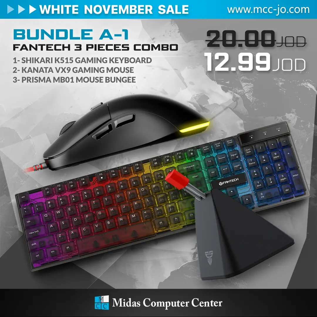 Fantech Bundle 1 Gaming Accessories - K515 Gaming Keyboard +  VX9 GAMING MOUSE + MB01 Mouse Bungee