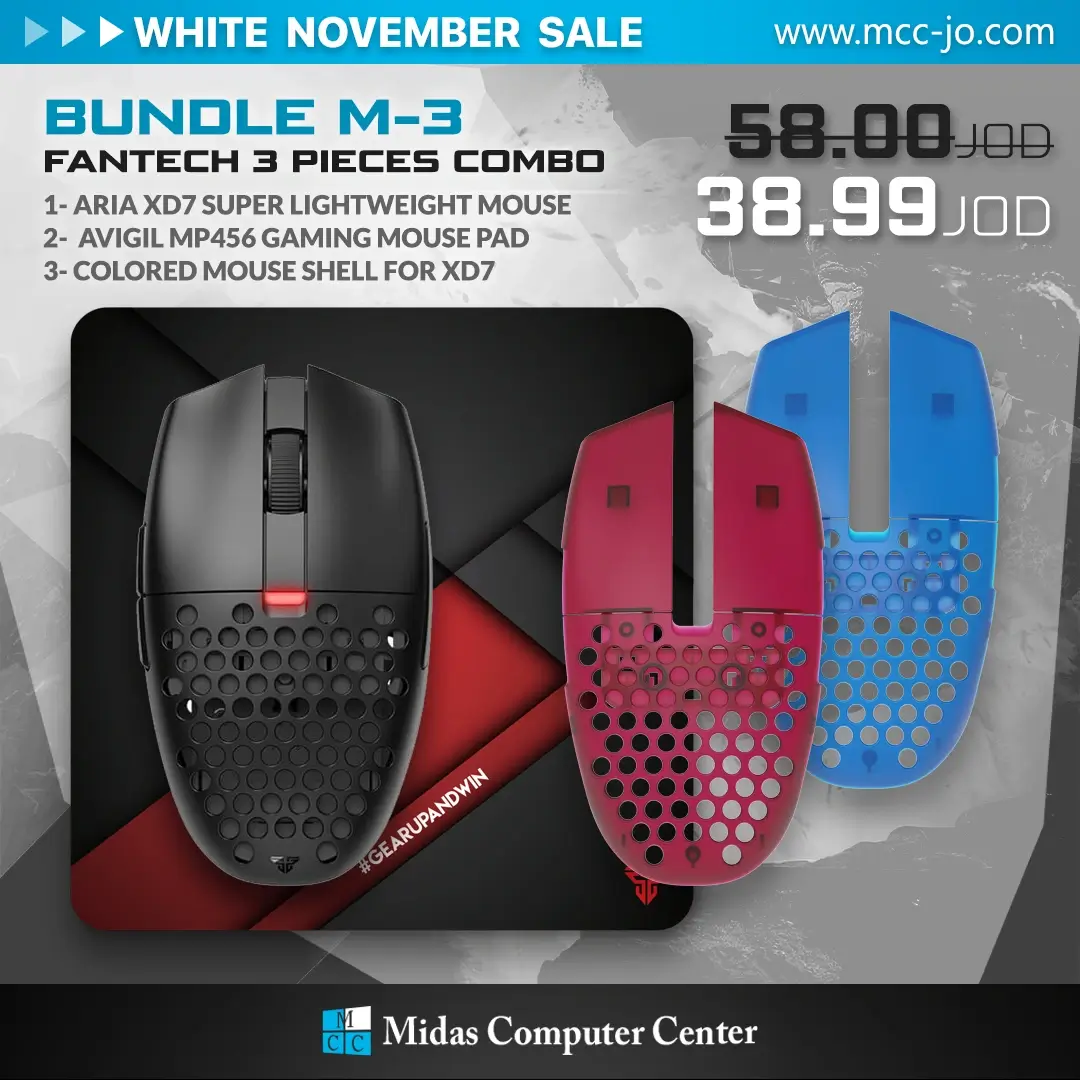 Fantech Bundle M-3 Gaming Accessories - XD7 Superlight Mouse +  MT01 Frost Top Shell + MP456 Mouse Pad