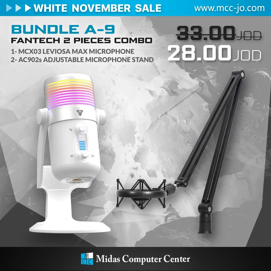 Fantech Bundle A-9 Gaming Accessories - MCX03 MICROPHONE + AC902s ADJUSTABLE MICROPHONE STAND