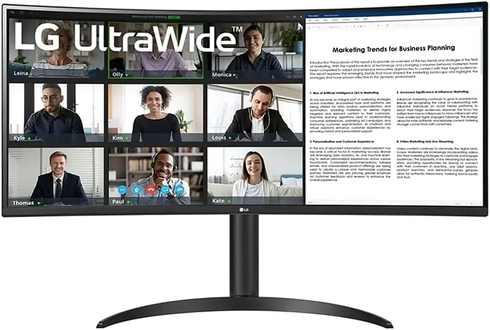 LG 34WR55QK-B 34-inch Curved UltraWide WQHD 2K