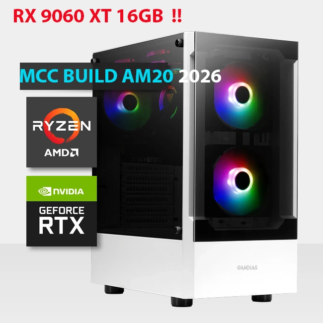 MCC AM20 26 MIDAS Gaming PC Build || AMD Ryzen 5 9600X 6 Core SAPPHIRE AMD Radeon RX 9060 XT 16GB GAMING OC GDDR6 Graphics Ca