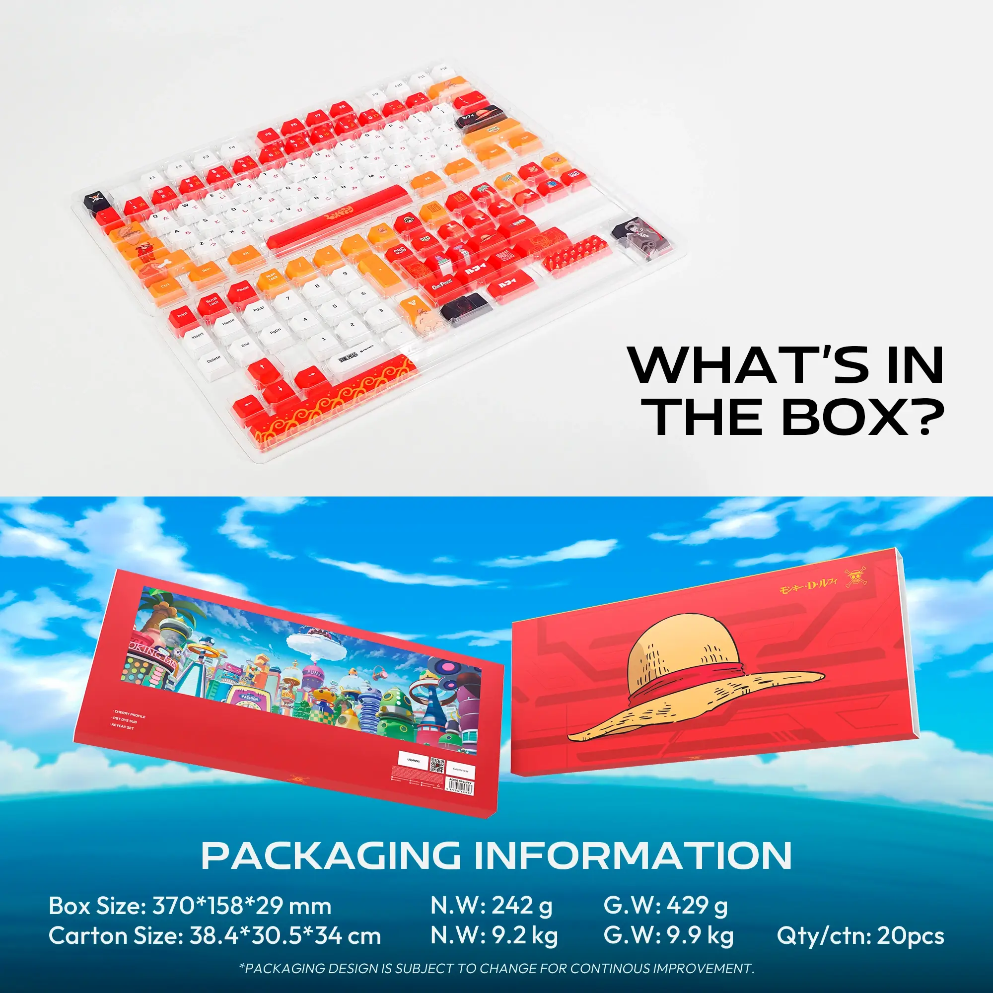 FANTECH MK921 ACK03 One Piece Monkey D. Luffy Egghead Edition Wireless Mechanical Gaming Keyboard - FANTECH MK921 One Piece M