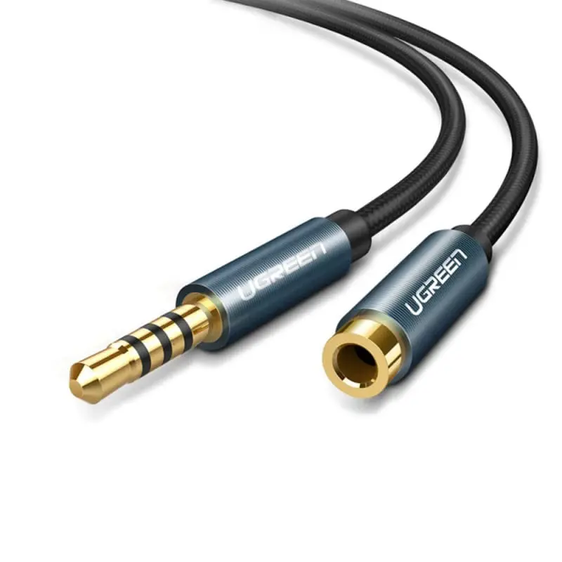 UGREEN 40675 3.5MM MALE TO 3.5MM FEMALE EXTENSION AUDIO CABLE BRAID, SUPPORTS MIC AND HEADPHONE – 2M