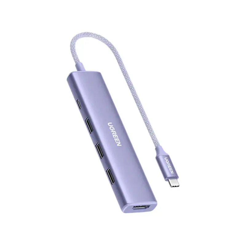 UGREEN 35582 USB-C TO 5-IN-1 MULTIPORT ADAPTER 4K30HZ 100W USB-C PD, & 3X 5GBPS USB-A - Purple