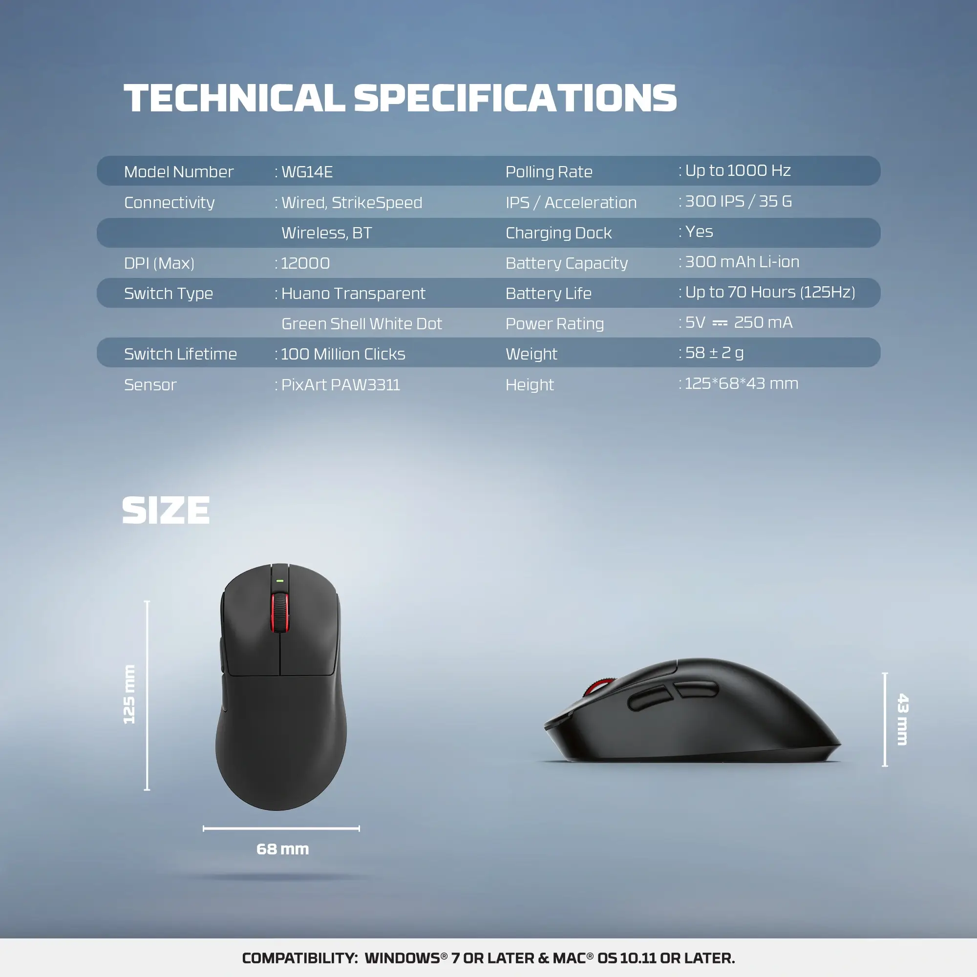 Fantech WG14E Specs