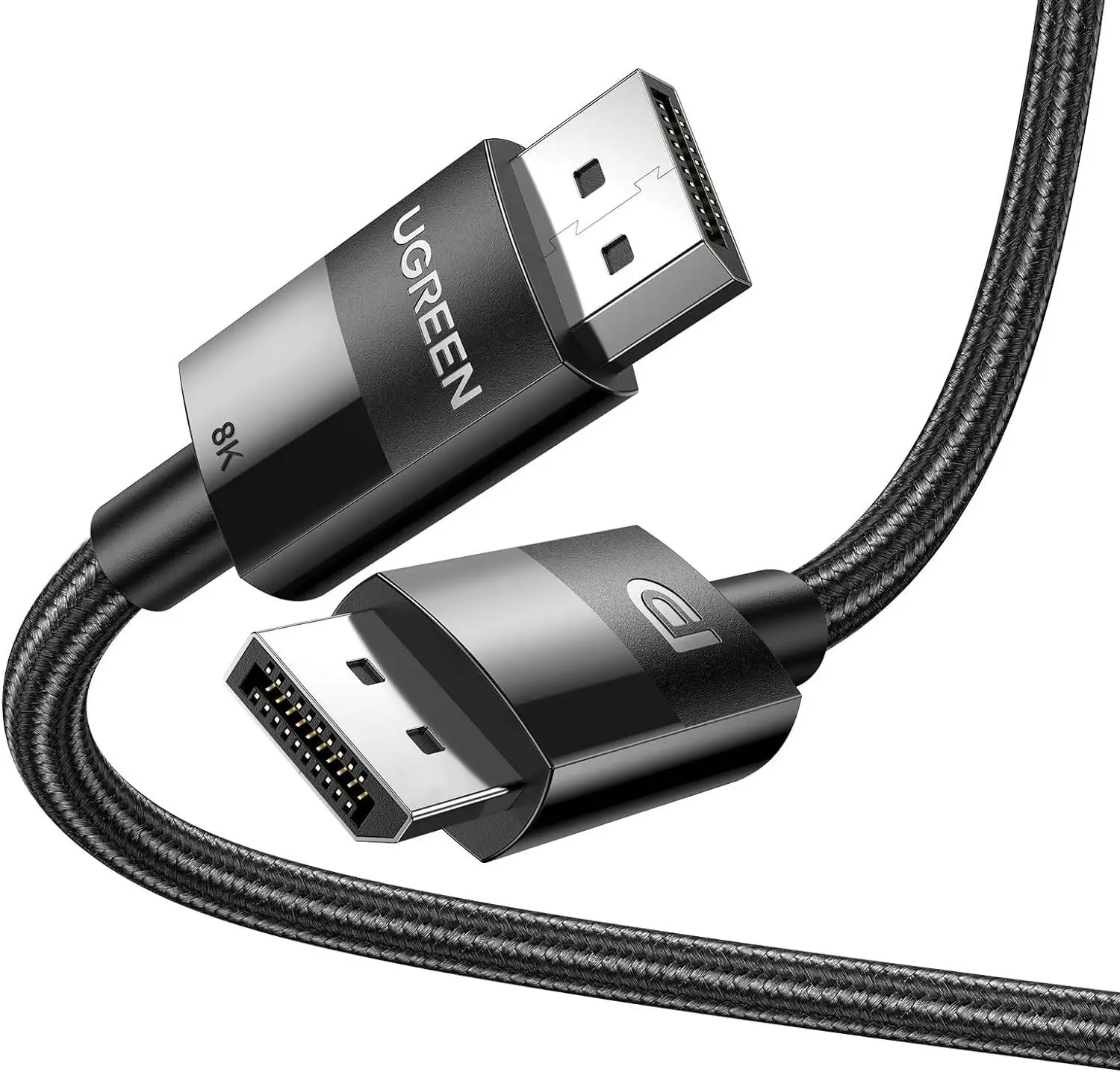 UGREEN 80391 DISPLAYPORT TO DISPLAYPORT CABLE 1.4 8K60HZ 4K240HZ NYLON BRAIDED CABLE - 1.5M