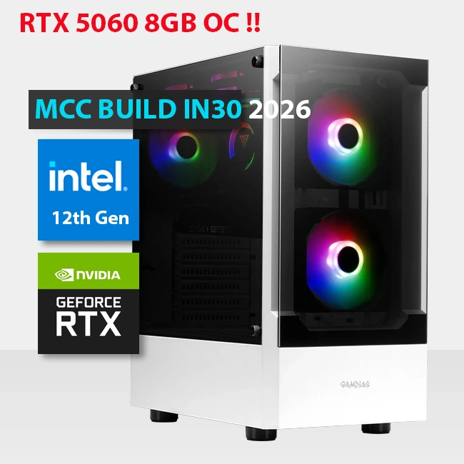 MCC IN30 26 MIDAS Gaming PC Build || Intel Core i7 12700KF 12 Core GeForce RTX 5060 8GB GDDR7 Graphics Card - RTX 5060 OC 8GB