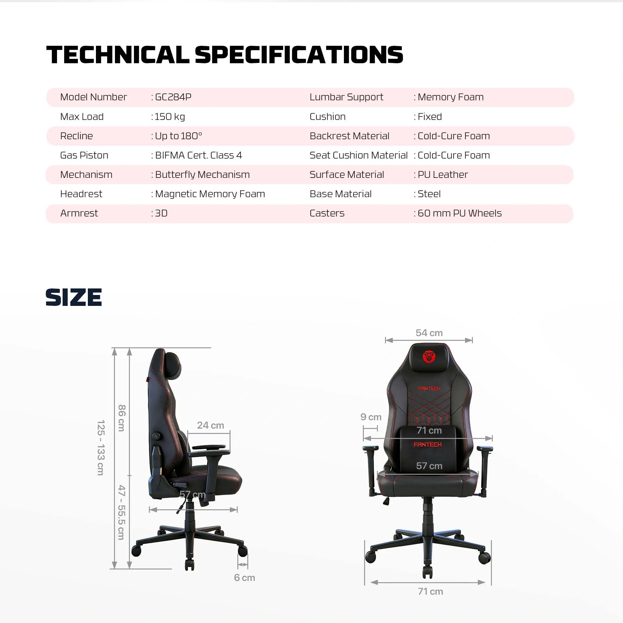Fantech GC284P PRO Gaming Chair 