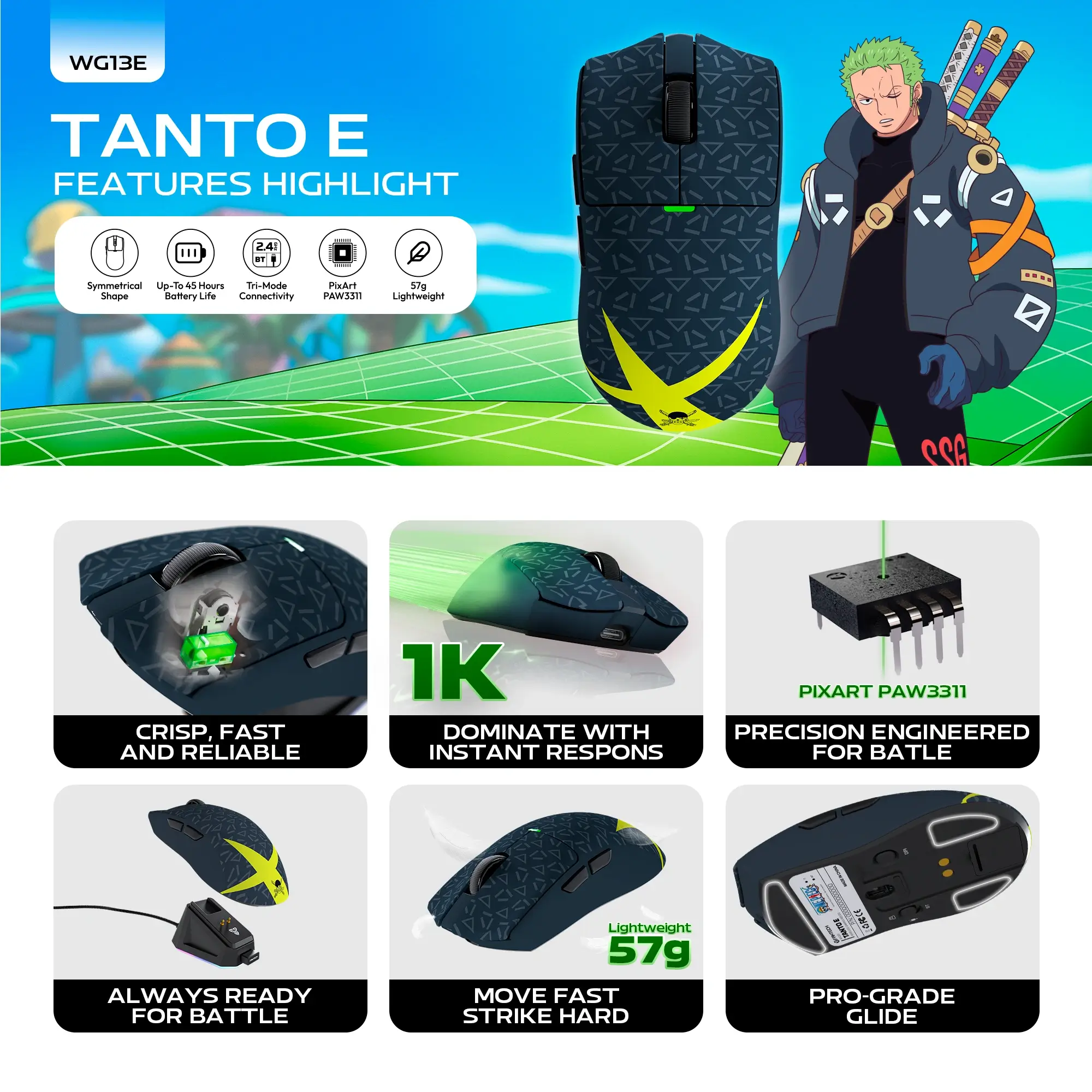 Fantech TANTO E WG13E One Piece Roronoa Zoro Egghead Edition