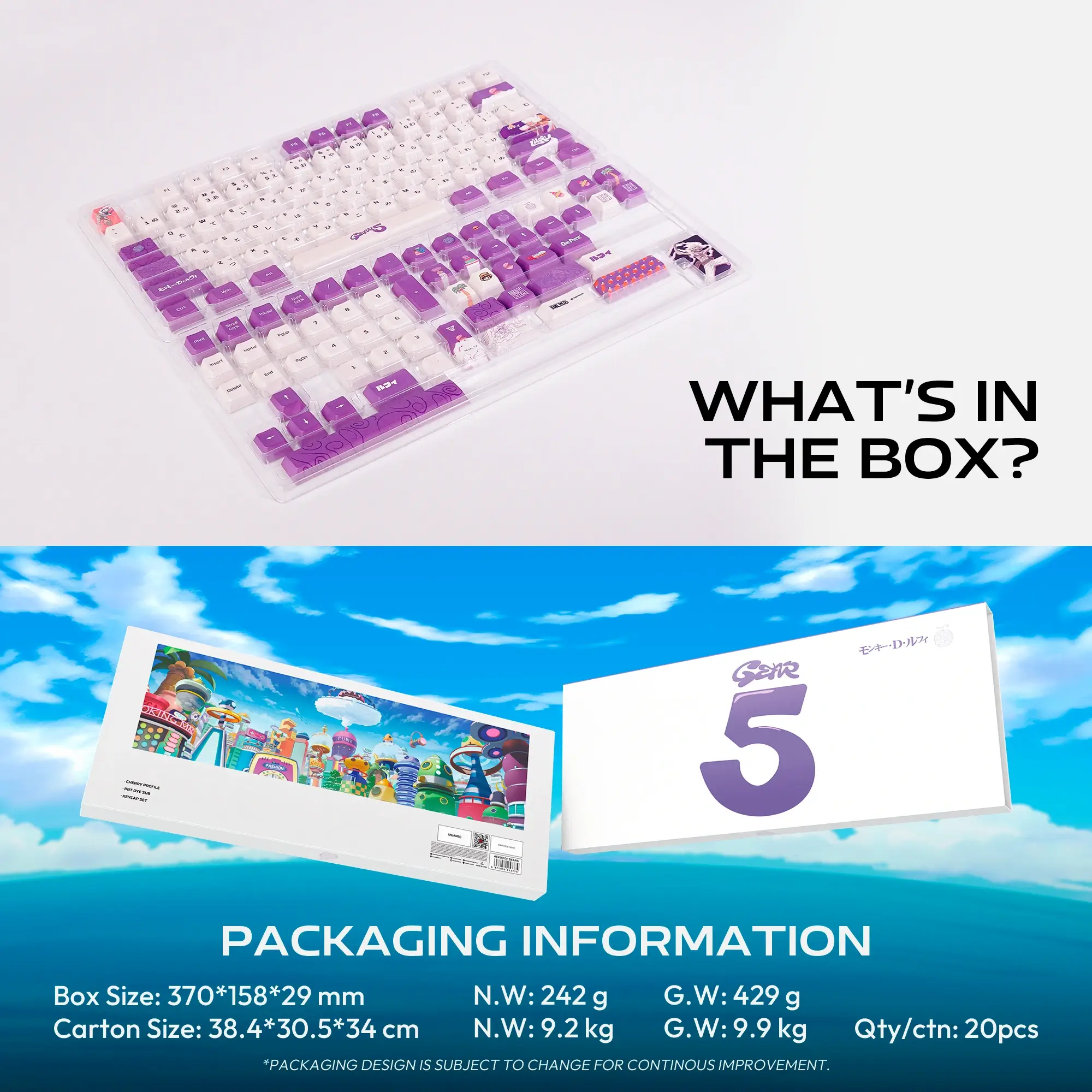 FANTECH MK921 ACK03 One Piece Gear5 Luffy Egghead Edition Wireless Mechanical Gaming Keyboard - FANTECH MK921 One Piece Gear5 FANTECH MK921 ACK03 One Piece Gear5 Luffy Egghead Edition Wireless Mechanical Gaming Keyboard - FANTECH MK921 One Piece Gear5