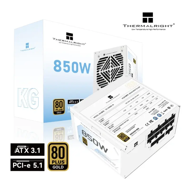 Thermalright KG 850 W 850W 80 Plus Gold Full Modular ATX 3.1 Power Supply White - product image 1
