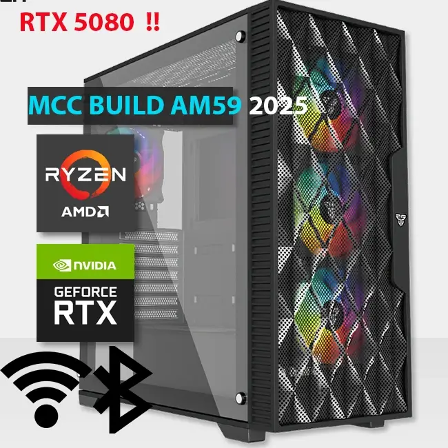 MCC AM59-25 - MIDAS Gaming PC Build || AMD Ryzen 7 9800X3D 8-Core - ZOTAC GAMING GeForce RTX 5080 SOLID CORE 16GB GDDR7 Graphics Card
