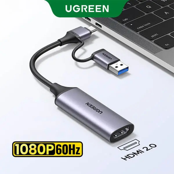 UGREEN 25854 USB A AND USB C HDMI VIDEO CAPTURE CARD FHD60HZ - product image 1
