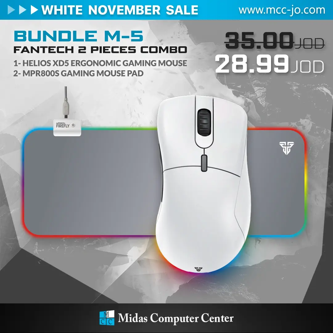 Fantech Bundle M-5 Gaming Accessories - XD5 Gaming Mouse + MPR800S Mouse pad