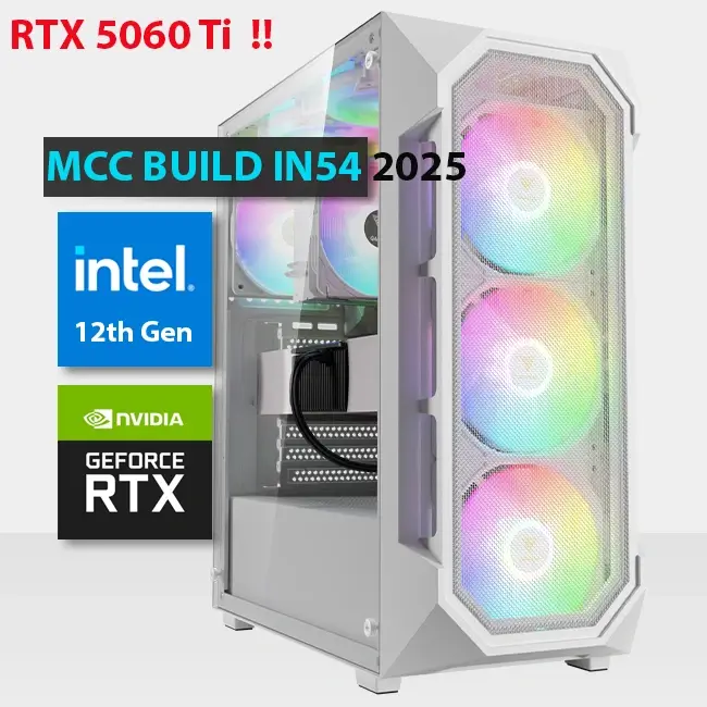 MCC IN54-25 - MIDAS Gaming PC Build || Intel Core i7-12700F 12-Core - GIGABYTE GeForce RTX 5060 Ti OC 8GB GDDR7 Graphics Card
