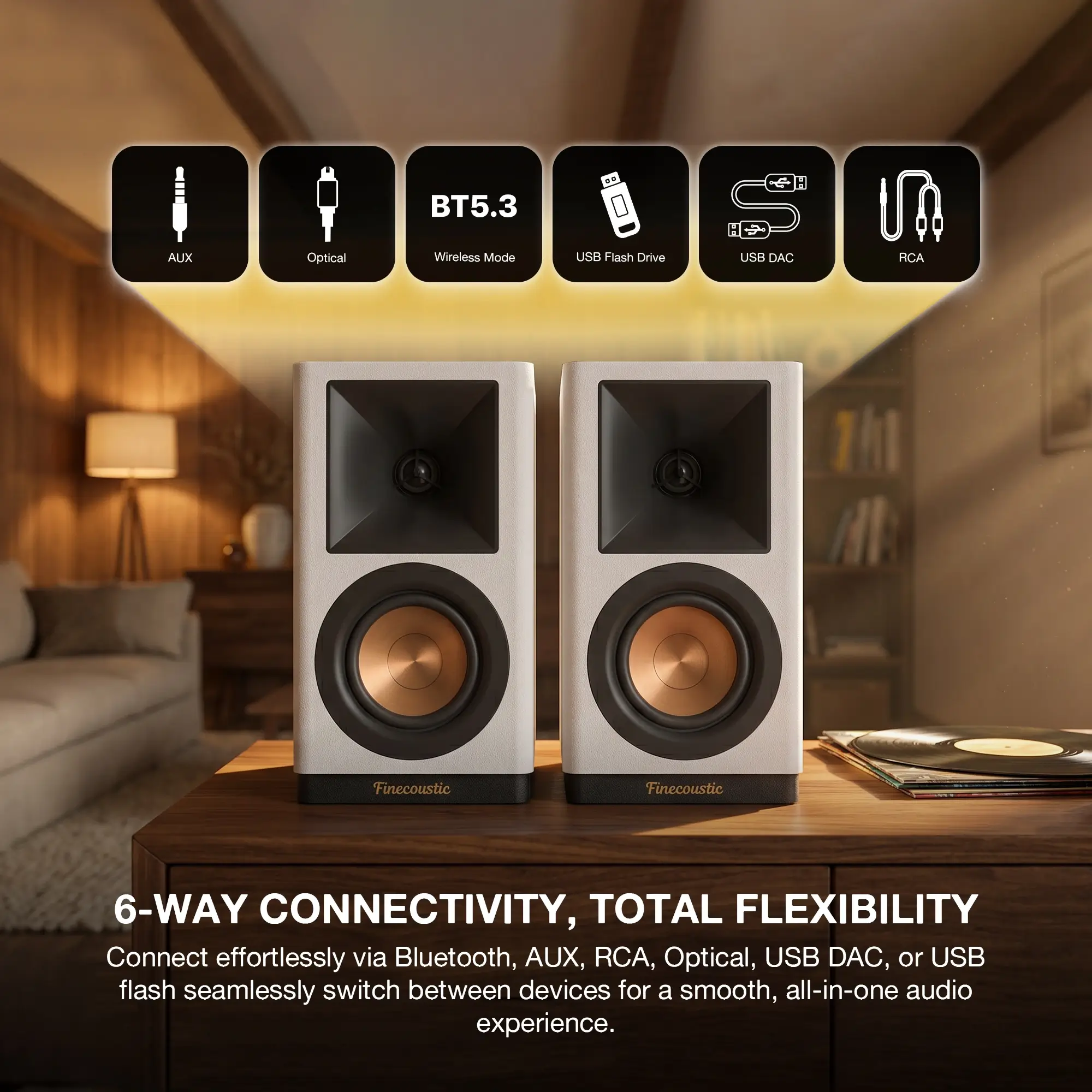 FANTECH Finecoustic FBB302 HAKO STUDIO 302 Stereo Speakers (6 Connection Mode) - FANTECH Finecoustic Stereo Speakers FANTECH Finecoustic FBB302 HAKO STUDIO 302 Stereo Speakers (6 Connection Mode) - FANTECH Finecoustic Stereo Speakers