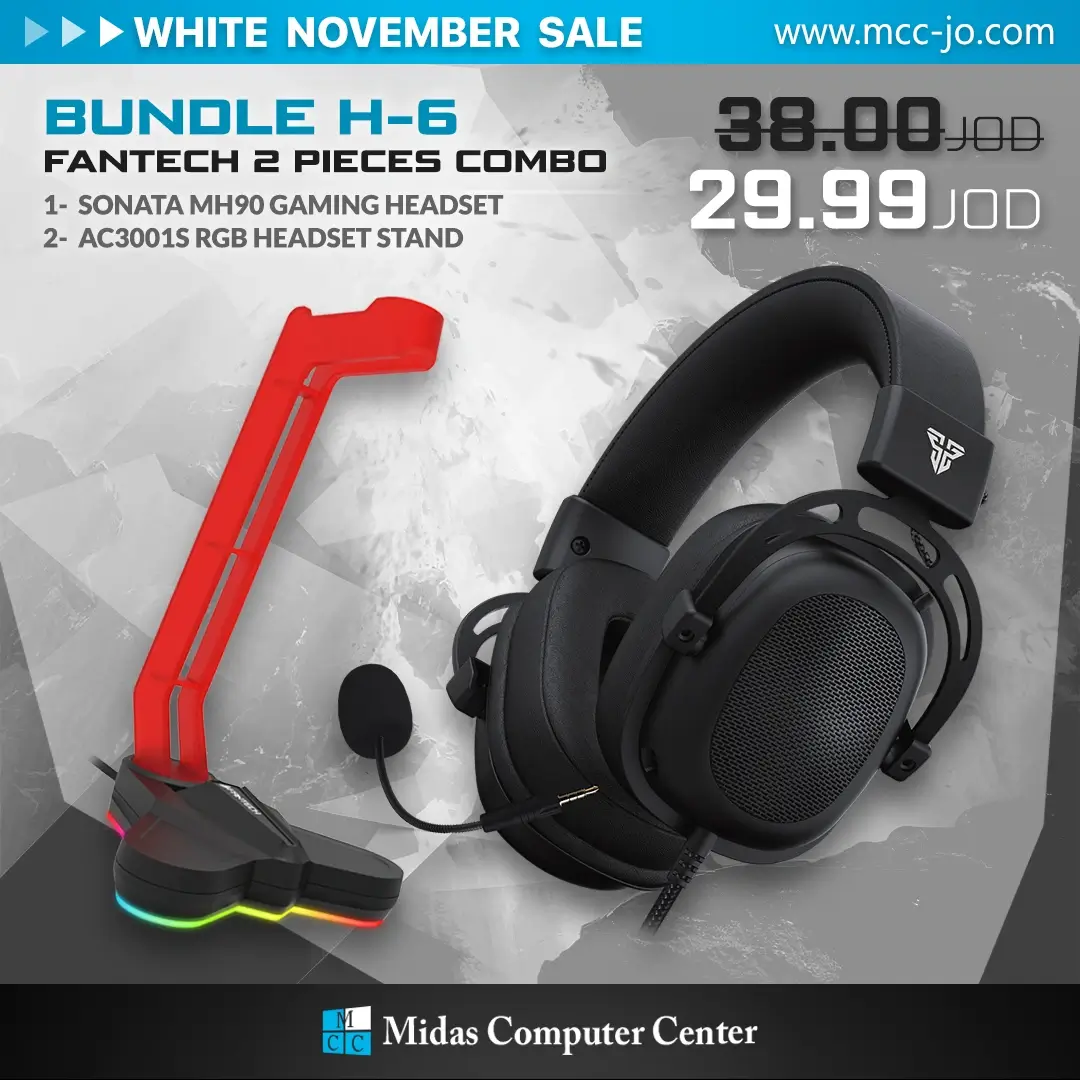 Fantech Bundle H-6 HG30 7.1 Sound Gaming Headset + AC3001S Headset Stand