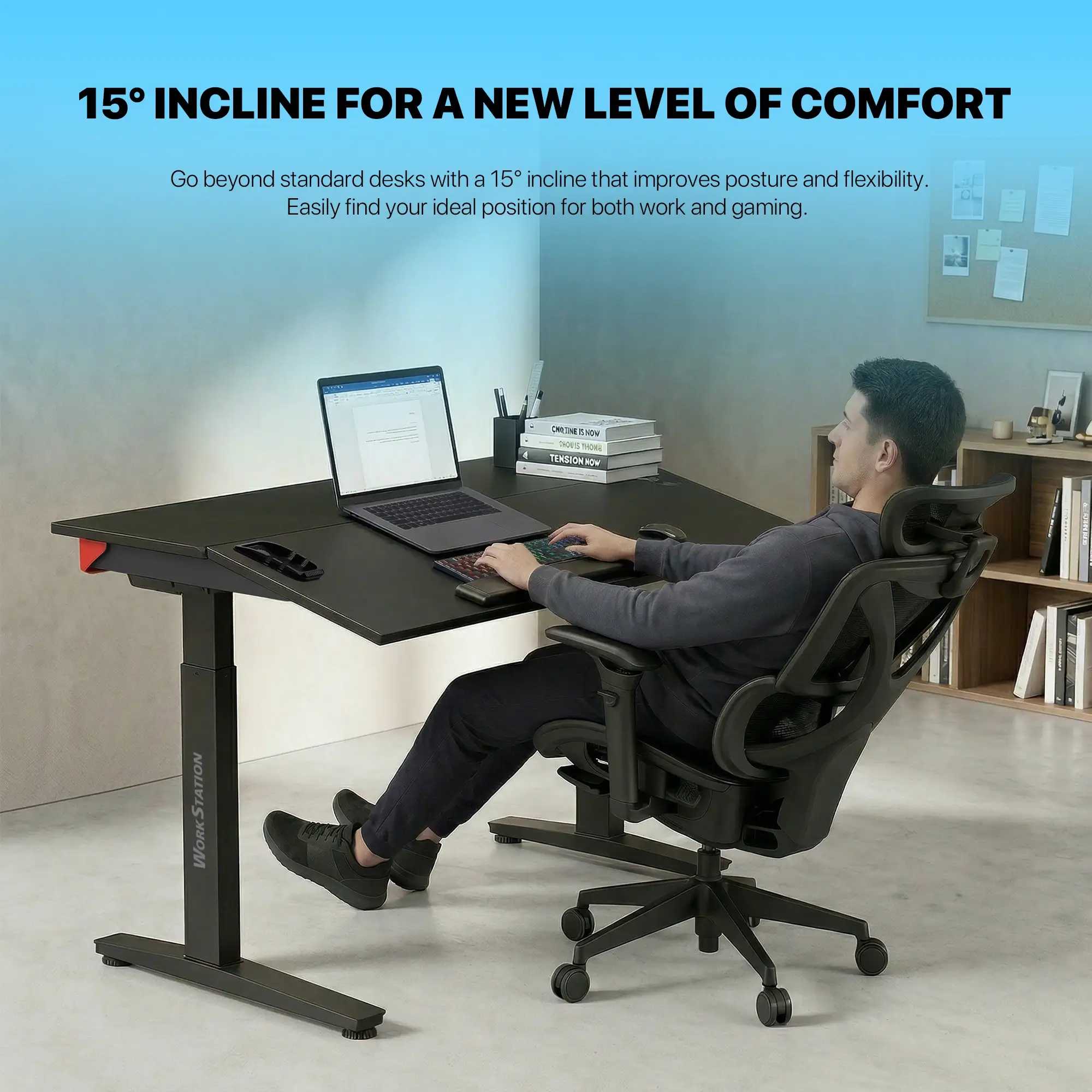 Fantech DW314 WORKSTATION ZURICH Electric Sit-Stand Tilt Height Rising Magnetic Desk