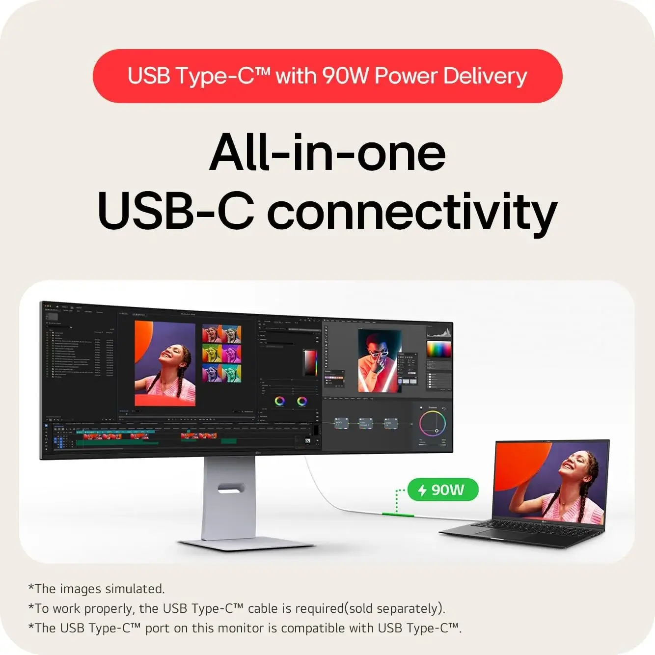 LG UltraWide 49U950A W 49 inch Dual QHD (5120x1440) Nano IPS 144Hz KVM Switch Curved Professional Monitor - product image 1