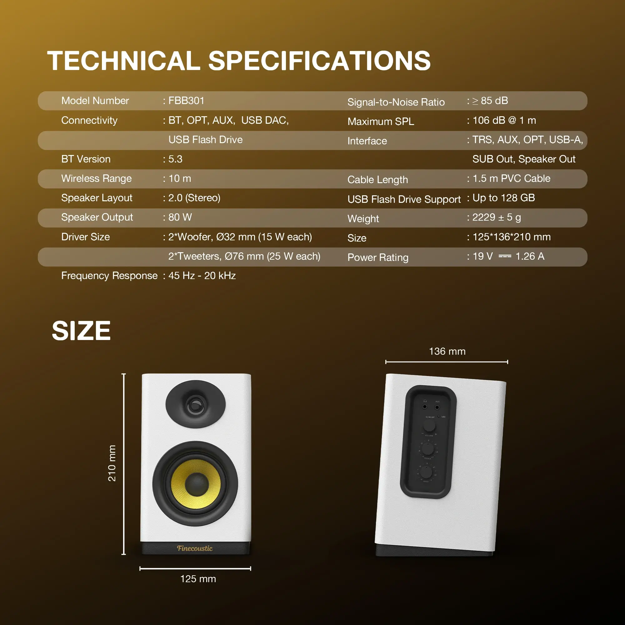 Fantech Finecoustic FBB301 HAKO STUDIO 301 Hi Fi Bookshelf Speaker 80W (5 Connection Mode) - Fantech Finecoustic FBB301 HAKO Fantech Finecoustic FBB301 HAKO STUDIO 301 Hi Fi Bookshelf Speaker 80W (5 Connection Mode) - Fantech Finecoustic FBB301 HAKO