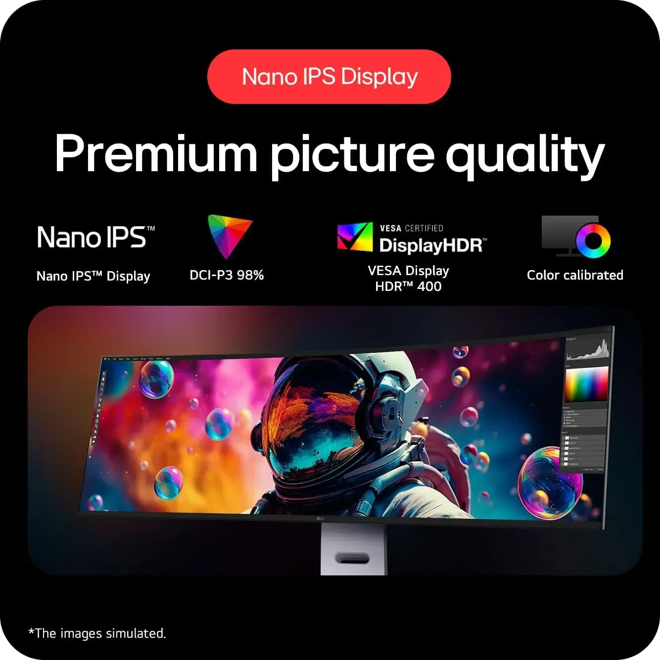 LG UltraWide 49U950A W 49 inch Dual QHD (5120x1440) Nano IPS 144Hz KVM Switch Curved Professional Monitor - product image 2