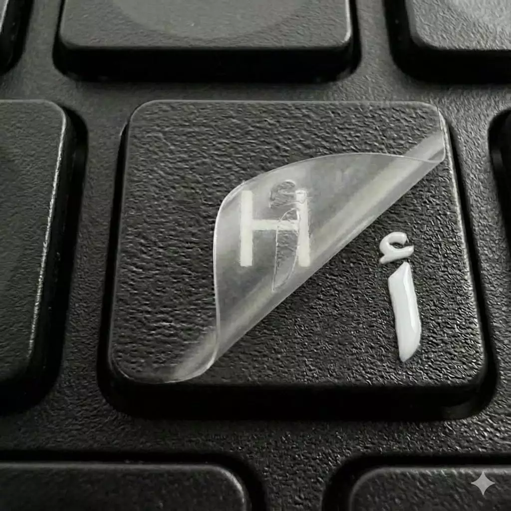 PLASTIC WHITE ARABIC 3D LETTERS KEYBOARD STICKERS CLEAN FACTORY-LOOK