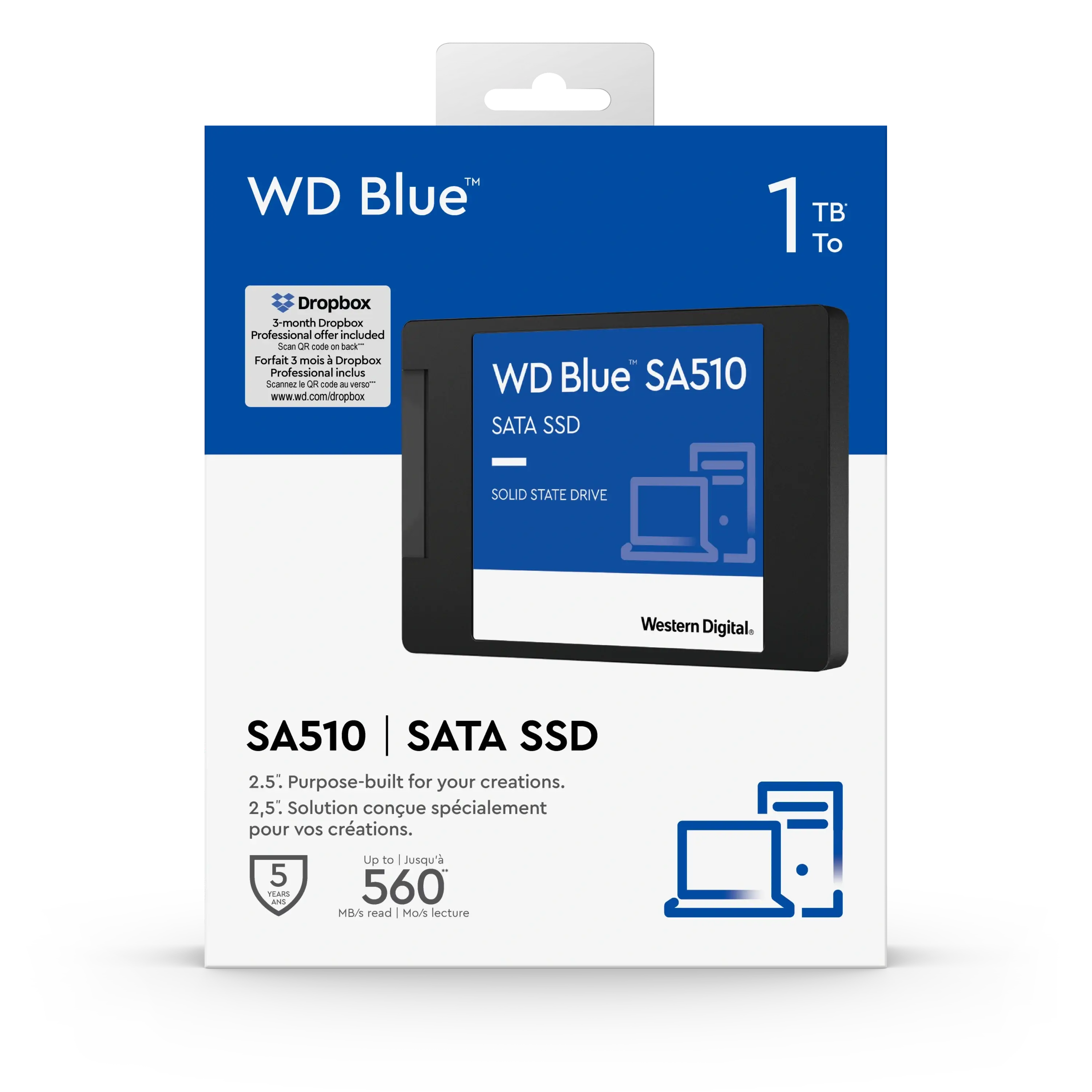 Western Digital 1TB WD Blue SA510 SATA SSD - product image 1 Western Digital 1TB WD Blue SA510 SATA SSD - product image 1