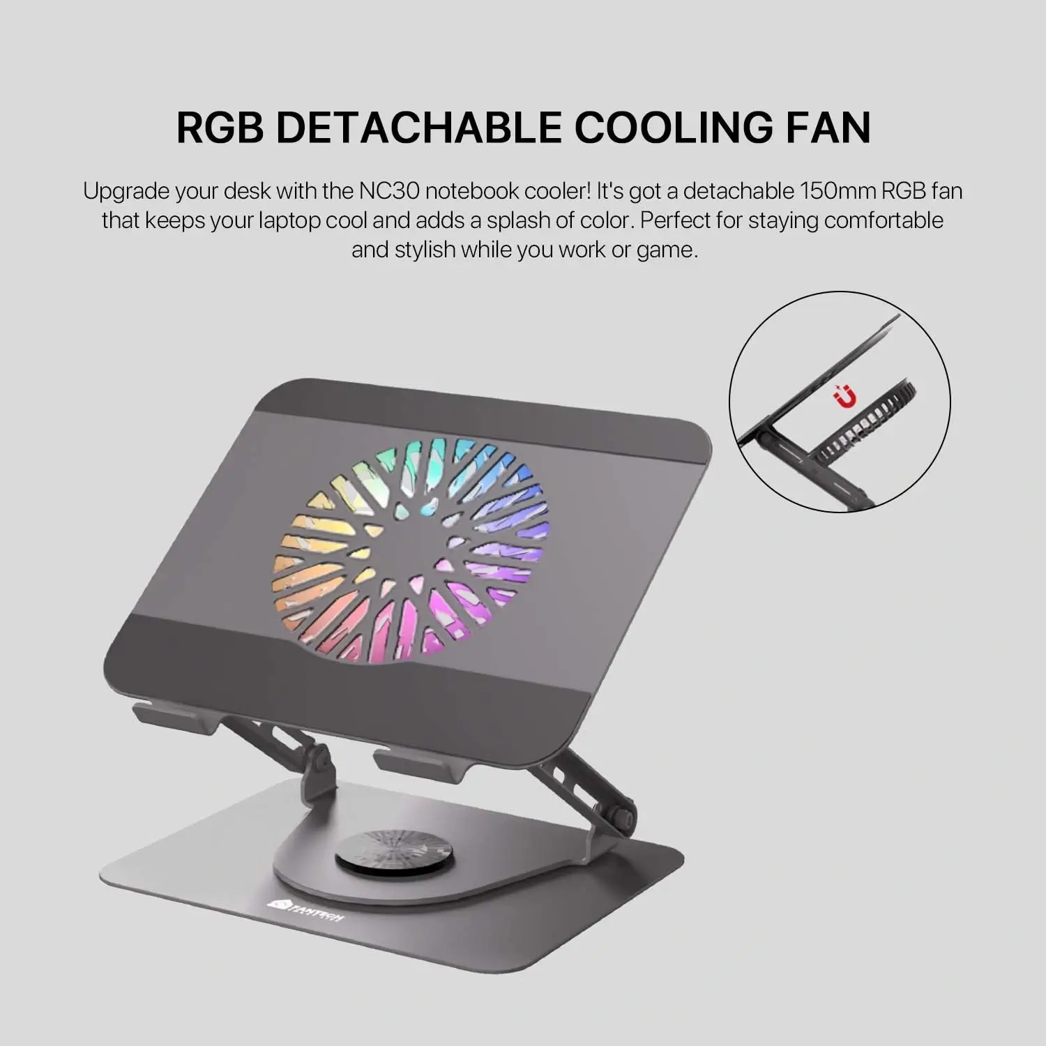 FANTECH NC30 RGB Magnetic Cooling Pad - FANTECH NC30 Cooling Pad FANTECH NC30 RGB Magnetic Cooling Pad - FANTECH NC30 Cooling Pad