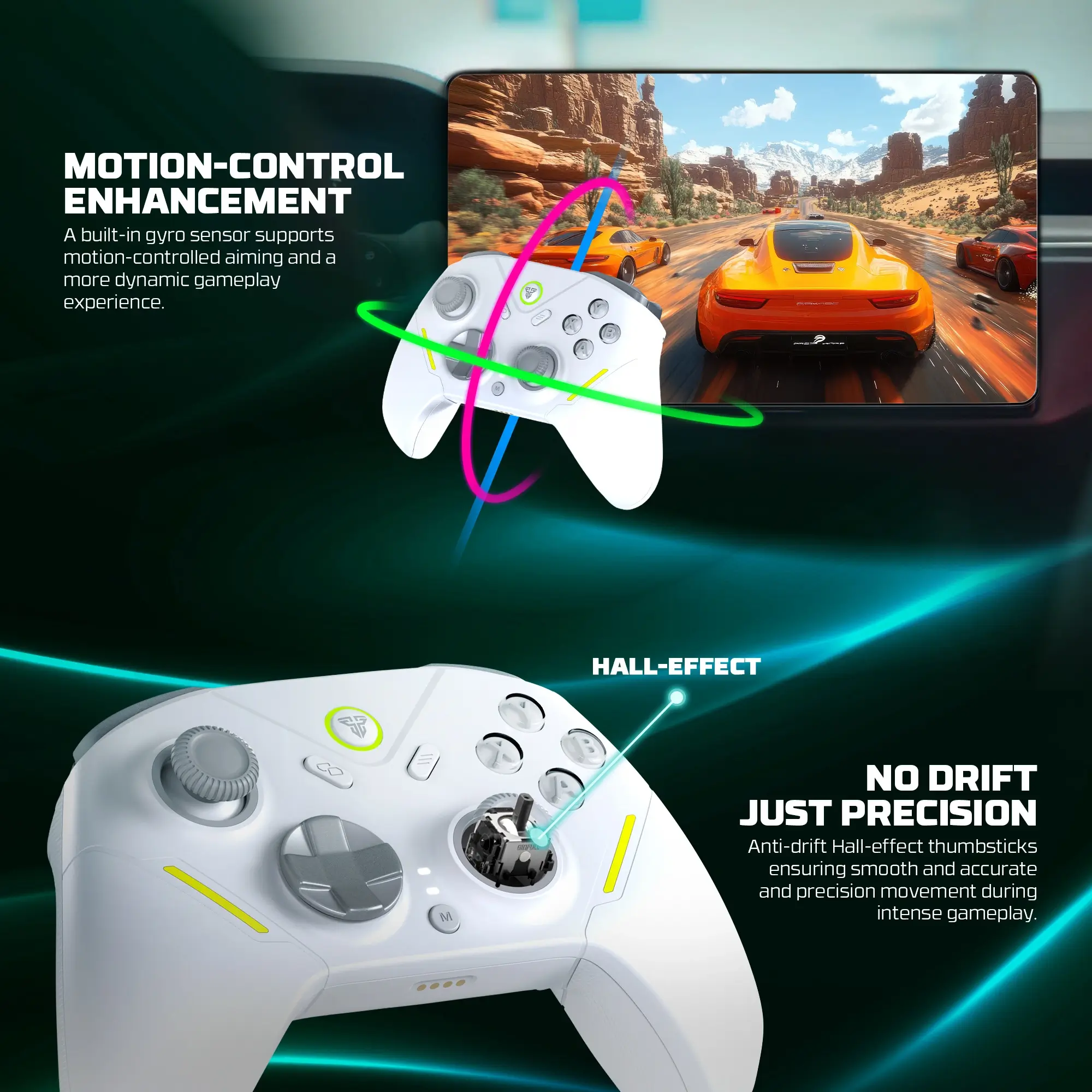 Fantech WGP18 ZENITH PRO Tri mode Connectivity Timed Macro Hall Effect RGB Mechanical Gamepad White - Fantech WGP18 White Fantech WGP18 ZENITH PRO Tri mode Connectivity Timed Macro Hall Effect RGB Mechanical Gamepad White - Fantech WGP18 White