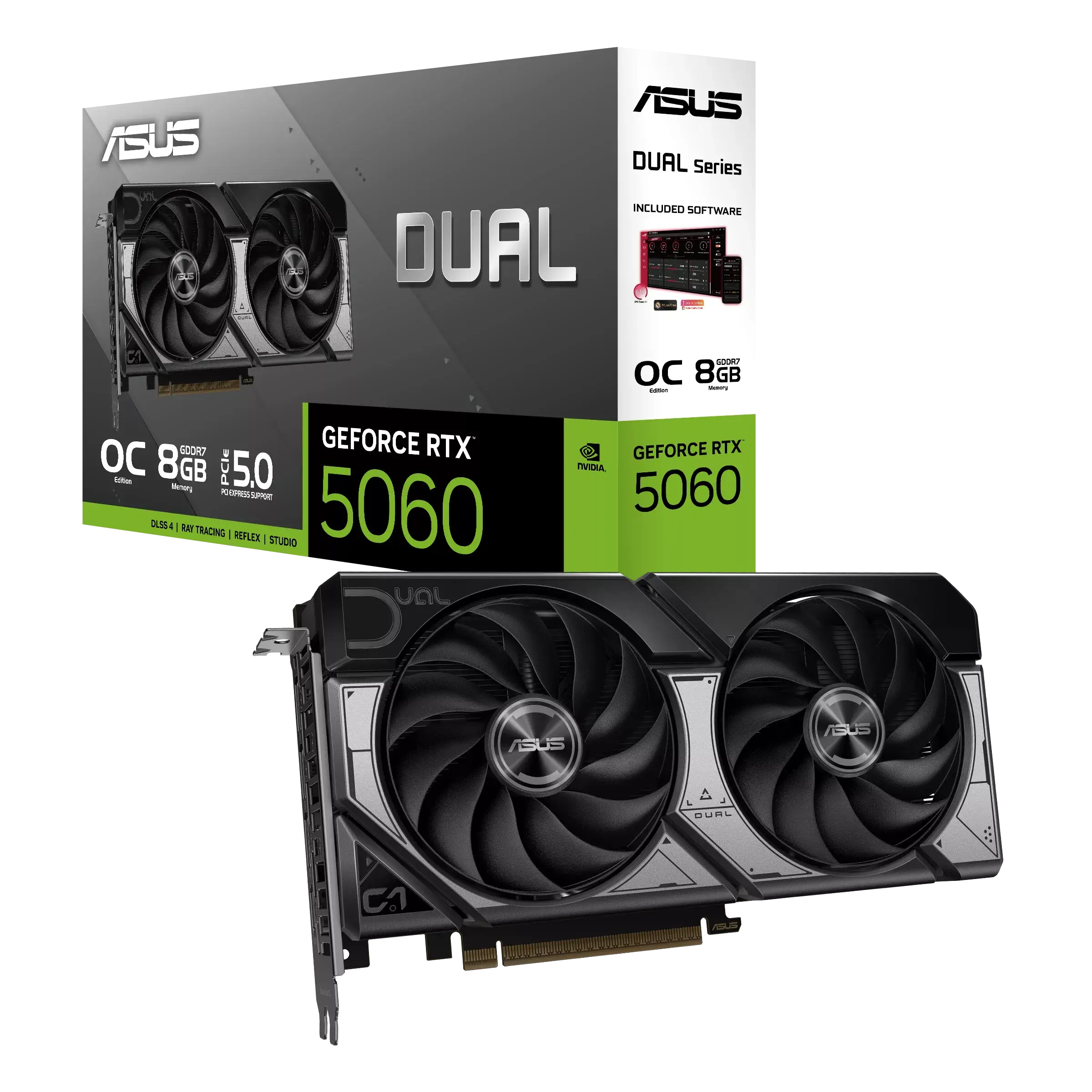 ASUS Dual GeForce RTX 5060 8GB OC Edition GDDR7 Graphics Card - ASUS Dual RTX 5060