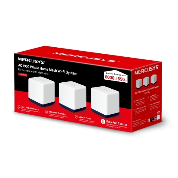 MERCUSYS HALO H50G 3 PACK AC1900 WIFI EXTENDER DUAL BAND MESH WIFI SYSTEM VPN GIGABIT PORTS PARENTAL CONTROL - product image MERCUSYS HALO H50G 3 PACK AC1900 WIFI EXTENDER DUAL BAND MESH WIFI SYSTEM VPN GIGABIT PORTS PARENTAL CONTROL - product image