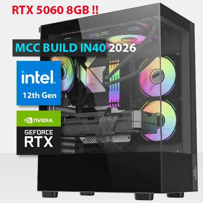 MCC IN40 26 MIDAS Gaming PC Build || Intel Core i7 12700F 12 Core GeForce RTX 5060 8GB OC GDDR7 Graphics Card - RTX 5060 8GB MCC IN40 26 MIDAS Gaming PC Build || Intel Core i7 12700F 12 Core GeForce RTX 5060 8GB OC GDDR7 Graphics Card - RTX 5060 8GB