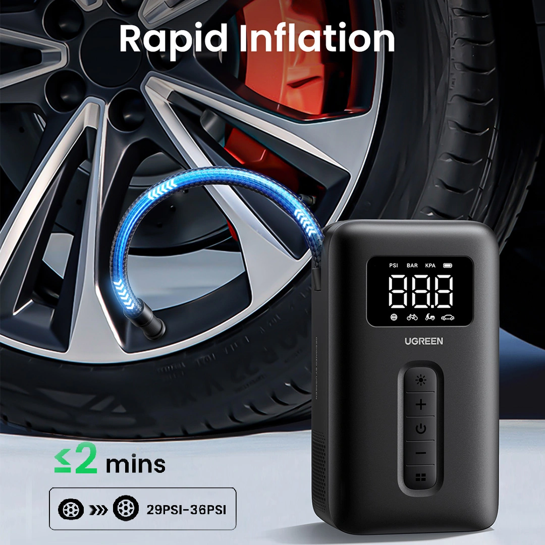 UGREEN 15951 PORTABLE TIRE INFLATOR PORTABLE ELECTRIC AIR COMPRESSOR WITH BATTERY - product image 1 UGREEN 15951 PORTABLE TIRE INFLATOR PORTABLE ELECTRIC AIR COMPRESSOR WITH BATTERY - product image 1
