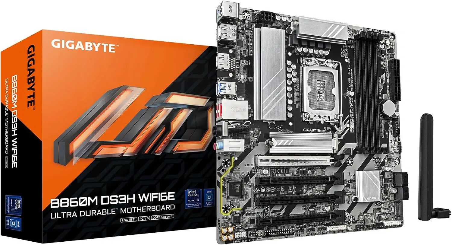 GIGABYTE B860M DS3H WIFI6E & Bluetooth DDR5 Motherboard for ULTRA Processor - product image 1 GIGABYTE B860M DS3H WIFI6E & Bluetooth DDR5 Motherboard for ULTRA Processor - product image 1