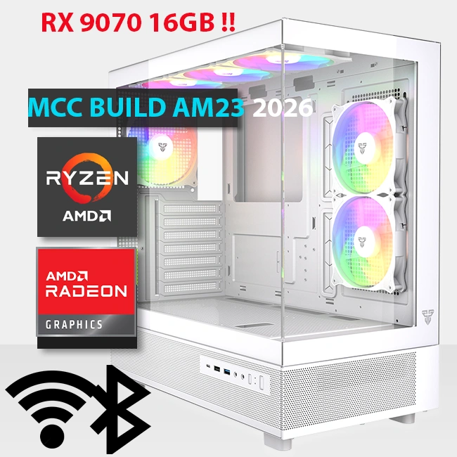 MCC AM23 26 MIDAS Gaming PC Build || AMD Ryzen 5 9600X 6 Core Radeon RX 9070 Gaming OC 16GB GDDR6 Graphics Card - RX 9070 Gam