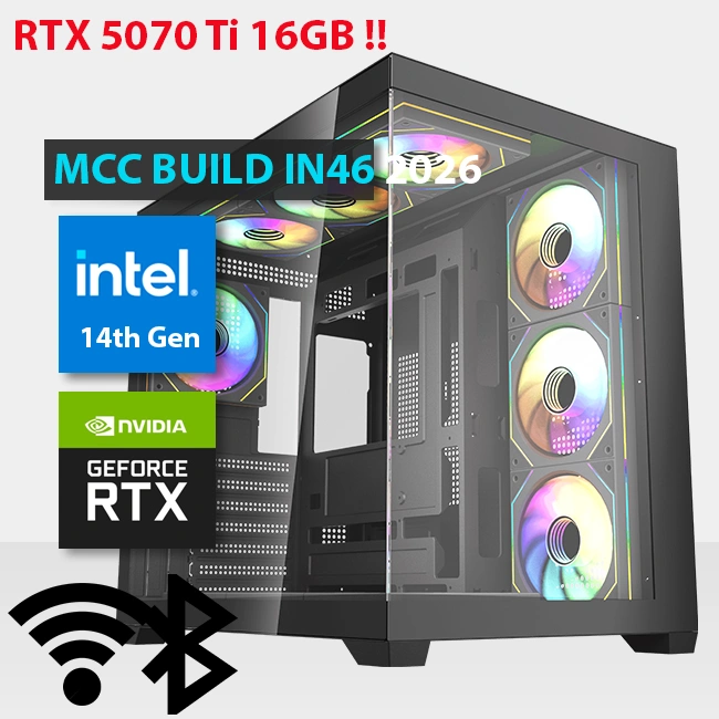 MCC IN46 26 MIDAS Gaming PC Build || Intel Core i7 14700F 14th Gen 20 Core GeForce RTX 5070 Ti 16GB GDDR7 OC Edition Graphics MCC IN46 26 MIDAS Gaming PC Build || Intel Core i7 14700F 14th Gen 20 Core GeForce RTX 5070 Ti 16GB GDDR7 OC Edition Graphics