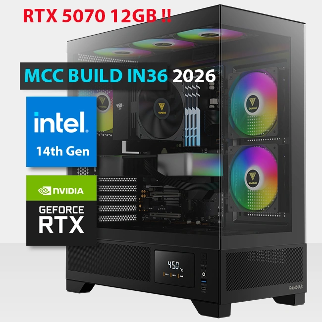 MCC IN36 26 MIDAS Gaming PC Build || Intel Core i5 14400F 10 Core GeForce RTX 5070 12GB GDDR7 OC Edition Graphics Card - RTX