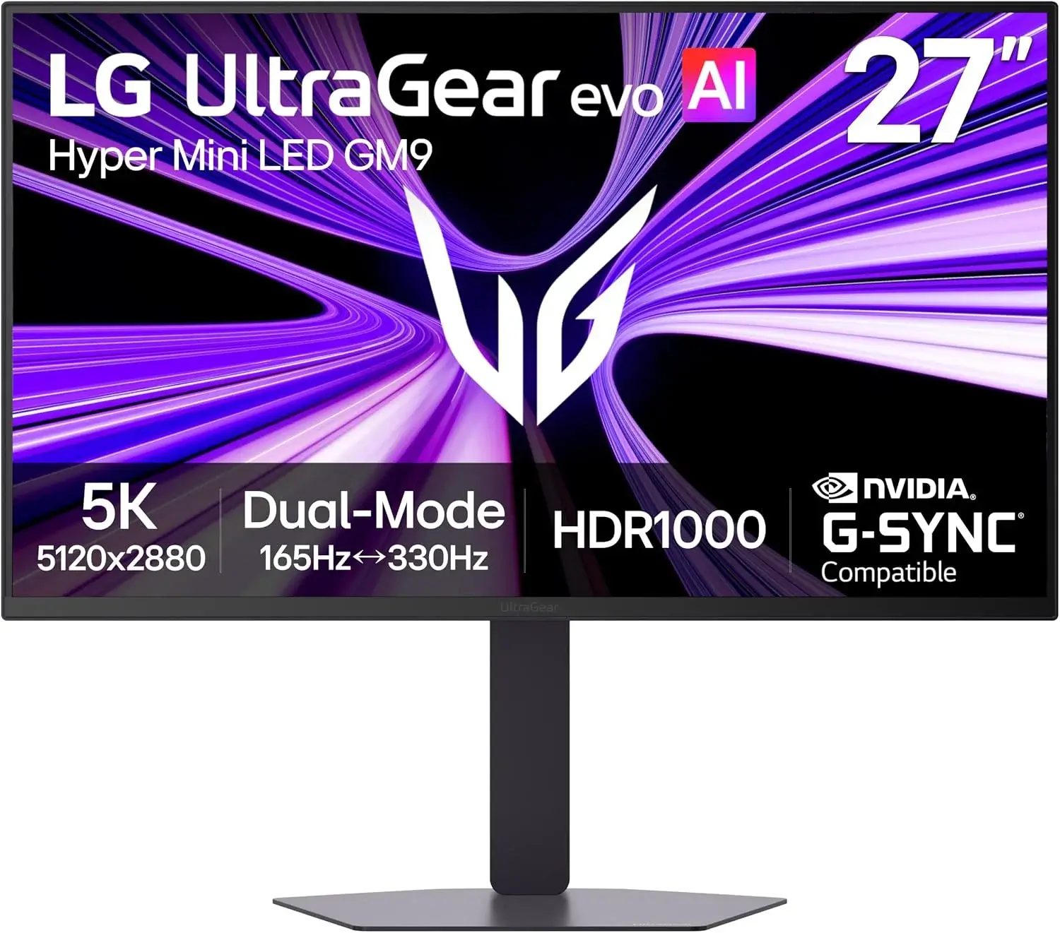 LG 27GM950B B 27 inch Ultragear evo Mini LED IPS DUAL MODE (5K 165Hz & QHD 330Hz) Gaming Monitor HDR 1000 - product image 1 LG 27GM950B B 27 inch Ultragear evo Mini LED IPS DUAL MODE (5K 165Hz & QHD 330Hz) Gaming Monitor HDR 1000 - product image 1